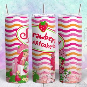 strawberry shortcake cartoon 20oz png file sublimation tumbler design | strawberry shortcake cartoon 20oz sublimation Digital File | Sublimation png