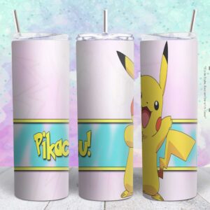 pikachu 20oz tumbler design Tumbler Wrap | pikachu Tumbler Digital File | Skinny tumbler Sublimation png,