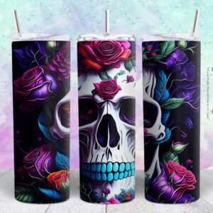 skull 20oz png file sublimation tumbler design | skull 20oz sublimation Digital File | Sublimation png