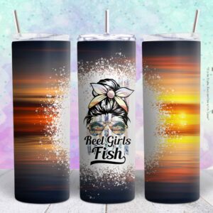 Reel Girls Fish 20oz png file sublimation tumbler design | Reel Girls Fish 20oz sublimation Digital File | Sublimation png