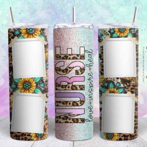 nurse sunflower 20oz png file sublimation tumbler design | nurse sunflower 20oz sublimation Digital File | Sublimation png