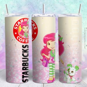 strawberry shortcake cartoon 20oz png file sublimation tumbler design | strawberry shortcake cartoon 20oz sublimation Digital File | Sublimation png