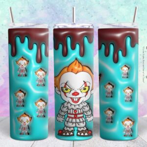 3D horror 20oz tumbler design Tumbler Wrap | Halloween Tumbler Digital File | Skinny tumbler Sublimation png,