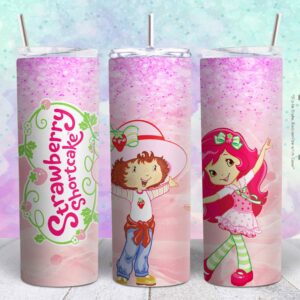 strawberry shortcake cartoon 20oz png file sublimation tumbler design | strawberry shortcake cartoon 20oz sublimation Digital File | Sublimation png