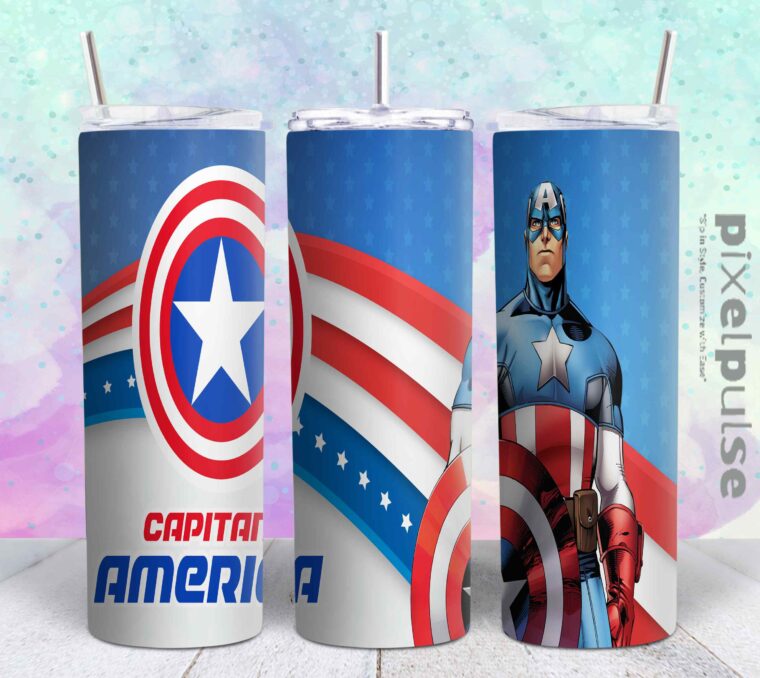 Captain America 20oz png file sublimation tumbler design | Captain America 20oz sublimation Digital File | Sublimation png