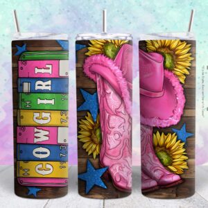 western sunflower cowgirl 20oz tumbler design png file Tumbler Wrap | western sunflower cowgirl Tumbler Digital File | Skinny tumbler Sublimation png