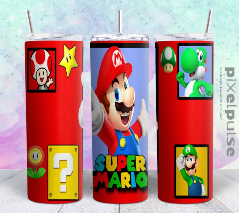 super mario 20oz png file sublimation tumbler design | super mario 20oz sublimation Digital File | Sublimation png