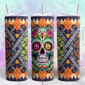 skull flower 20oz png file sublimation tumbler design | skull flower 20oz sublimation Digital File | Sublimation png