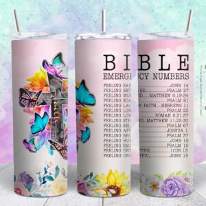 bible emergency numbers 20oz 20oz tumbler design png file Tumbler Wrap | bible emergency numbers Tumbler Digital File | Skinny tumbler Sublimation png