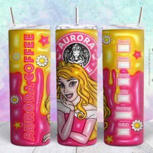 aurora disney princess 3d tumbler design Tumbler Wrap | aurora Tumbler Digital File | Skinny tumbler Sublimation png,