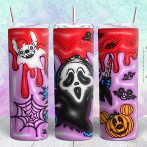 ghostface 3d 20oz tumbler design Tumbler Wrap | ghostface Tumbler Digital File | Skinny tumbler Sublimation png,