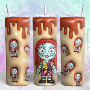 sally 3d 20oz tumbler design Tumbler Wrap | sally Tumbler Digital File | Skinny tumbler Sublimation png,