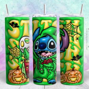 halloween stitch 3d 20oz tumbler design Tumbler Wrap | halloween stitch Tumbler Digital File | Skinny tumbler Sublimation png,