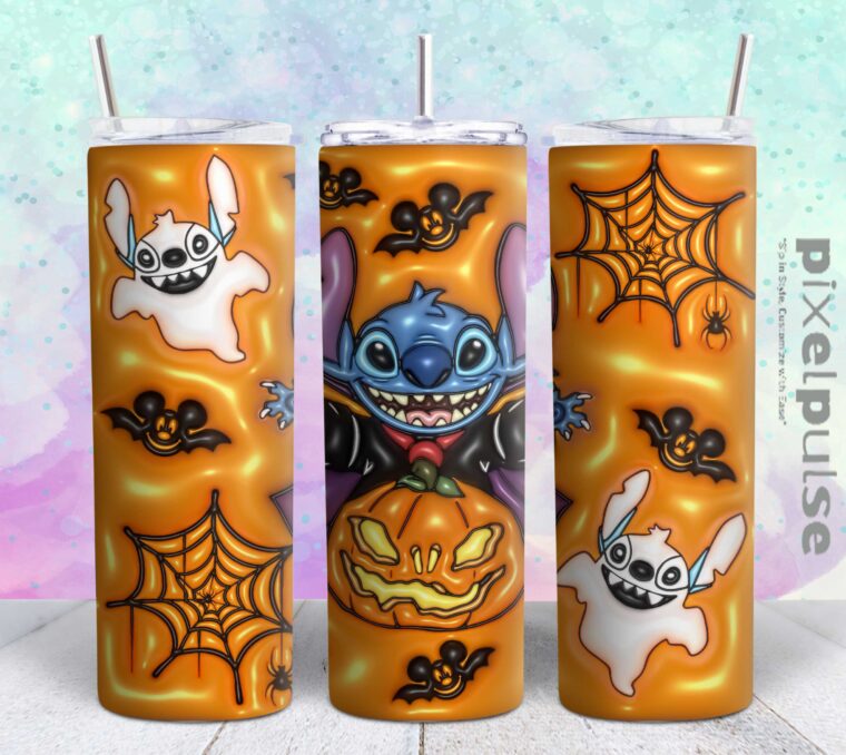 stitch 3d 20oz tumbler design Tumbler Wrap | oogie boogie Tumbler Digital File | Skinny tumbler Sublimation png,