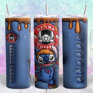 ohana 3d halloween starbuck 3d 20oz tumbler design Tumbler Wrap | ohana 3d halloween starbuck Tumbler Digital File | Skinny tumbler Sublimation png,