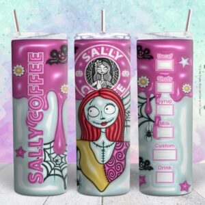 sally nightmare before christmas 3d 20oz tumbler design Tumbler Wrap | sally nightmare before christmas Tumbler Digital File | Skinny tumbler Sublimation png,