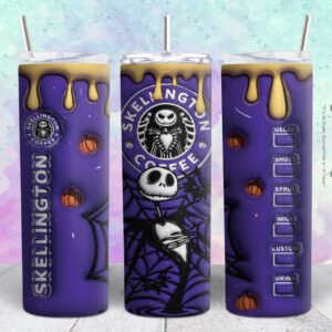 jack skellington nightmare before christmas 3d 20oz tumbler design Tumbler Wrap | jack skellington nightmare before christmas Tumbler Digital File | Skinny tumbler Sublimation png,