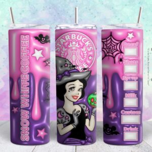 snow white disney princess 3d 20oz tumbler design Tumbler Wrap | snow white Tumbler Digital File | Skinny tumbler Sublimation png,